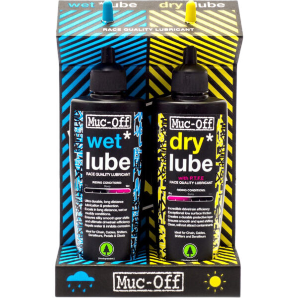 Kedjeolja Muc-Off Duo Dry And Wet Lube Twin Pack