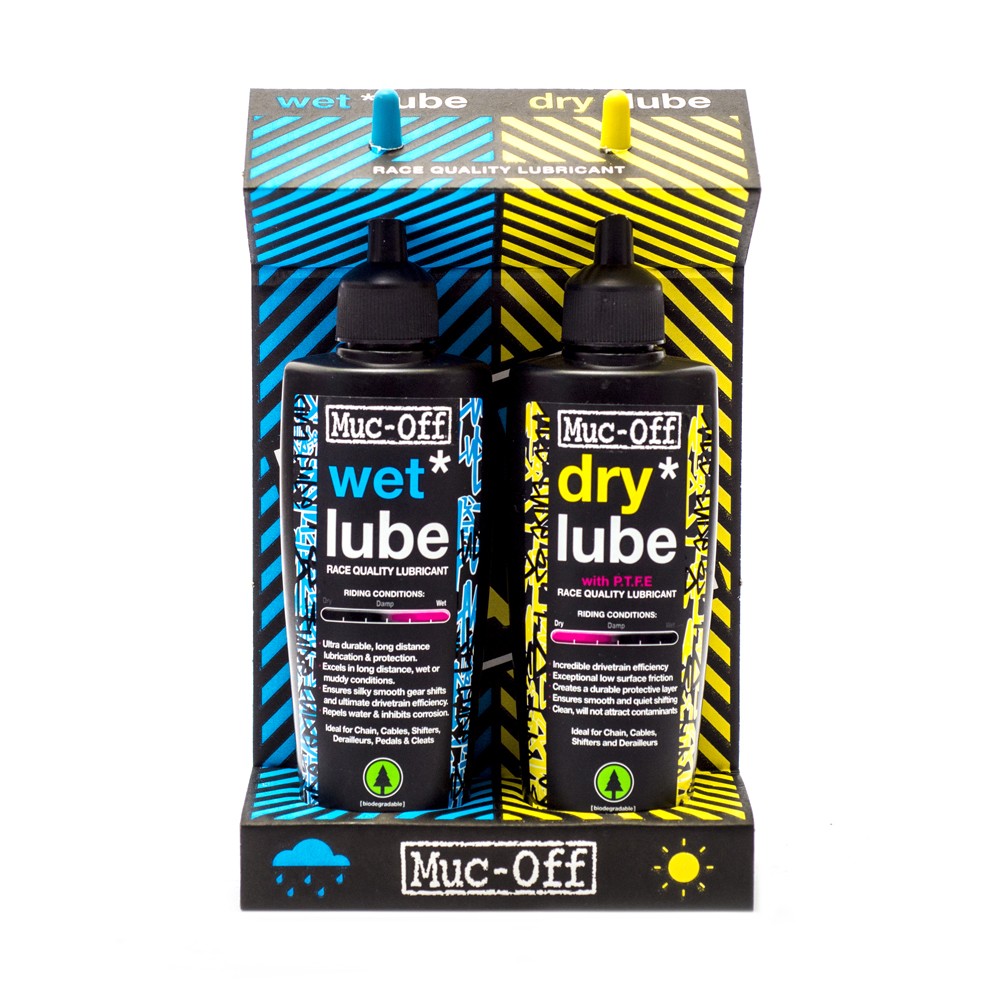 Kedjeolja Muc-Off Duo Dry And Wet Lube Twin Pack