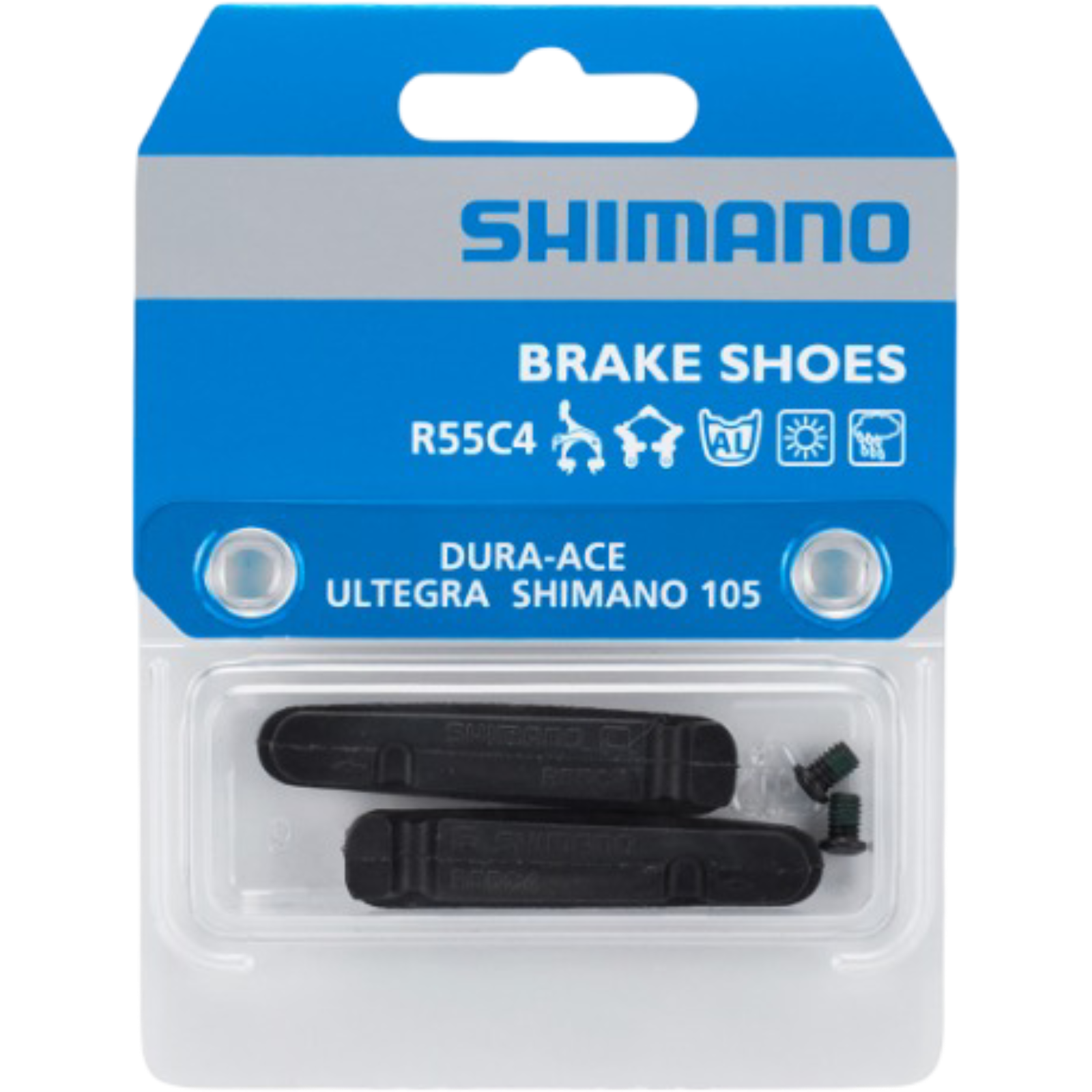 Shimano Fälgbromsbeläggsats R55C4 105/Ultegra/Dura-Ace, Gummi