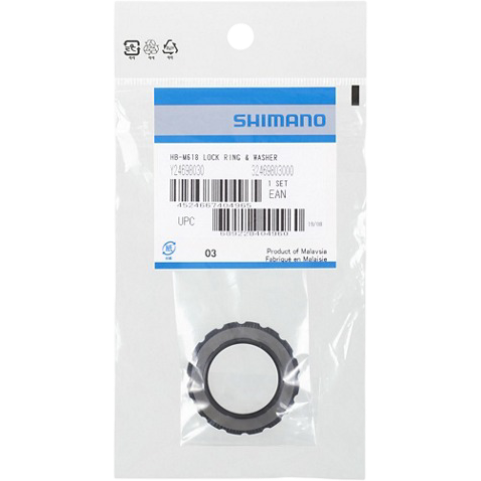 Shimano Låsring HB-M618 Inkl. Bricka